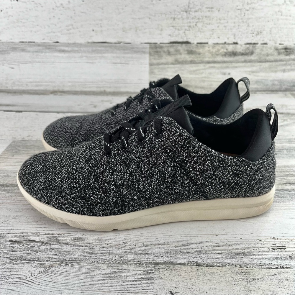 TOMS Black White Tweed Lace Up Shoes 7.5